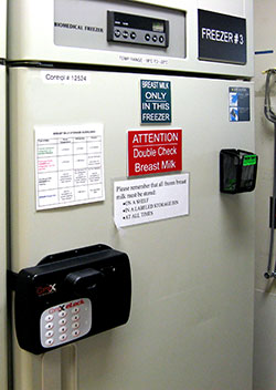 CompX eLock 100 Series - horizontal mount - installed on a refrigerator