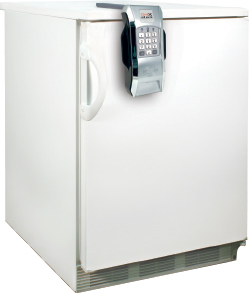 CompX eLock 150 Series - horizontal mount - installed on a refrigerator